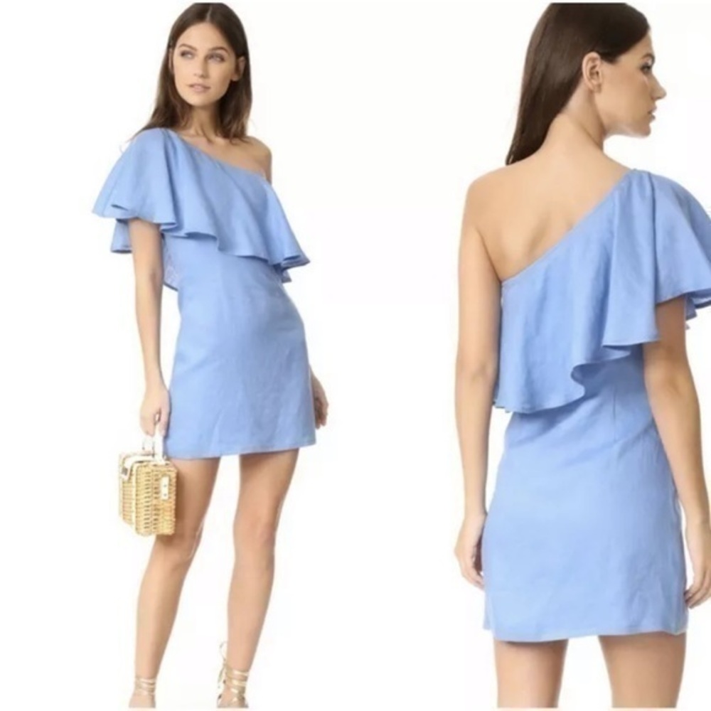 Capulet Clara One Shoulder Dress Axure Blue SZ S